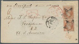 France: 1857, Napoleon III., 40 C. Rotorange Im Senkrechten Paar (obere Marke Kl - Lettres & Documents