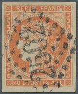 France: 1871, Bordeaux-Ausgabe, Ceres 40 C. Orange, Tadellos Erhaltenes, Allseit - Oblitérés