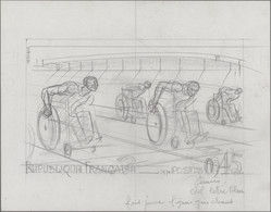 France: 1970: Albert Decaris (1901-1988) Original Hand Drawn Essay For A Sport T - Autres & Non Classés