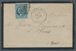 France - Post Marks: 1871, Bordeaux-Ausgabe, Ceres 20 C. Blau, Type III Report 2 - 1877-1920: Période Semi Moderne