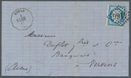 France - Post Marks: 1874, BAHNHOFSTEMPEL, Ceres Gezähnt, 25 C. Als Einzelfranka - 1877-1920: Période Semi Moderne