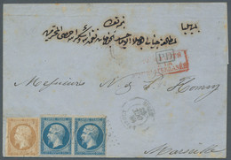 France: 1862, Französische Post Im Libanon, Napoleon III., 10 Cent Type I, Gelbb - Autres & Non Classés