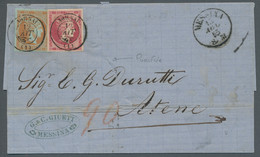 Greece: 1865, Markenloser Brief Aus Messina / Sizilien Mit Datumstempel "Messina - Lettres & Documents