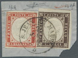 Italian States - Sardinia: 1860, 10 Centesimi Bruno Cioccolato Scuro, Die Selten - Sardaigne