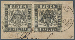 Baden - Marken Und Briefe: 1862, Freimarke 1 Kreuzer Dunkelgrau Als Waagerechtes - Other & Unclassified