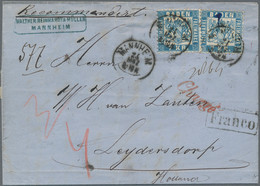 Baden - Marken Und Briefe: 1868, Wappen 7Kr Blau 2 Stück (mit Nur Sehr Leichten - Other & Unclassified