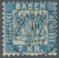 Baden - Marken Und Briefe: 1868, Freimarke 7 Kreuzer Blau, Mit Plattenfehler III - Other & Unclassified