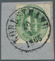 Schleswig-Holstein - Marken Und Briefe: 1864, 1 1/4 S. Ziffer Olivgrün, Marke Au - Other & Unclassified