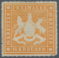 Württemberg - Marken Und Briefe: 1865, 18 Kr. Orangegelb, Ungebraucht Mit Großen - Other & Unclassified