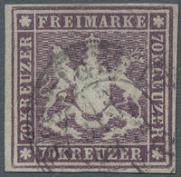 Württemberg - Marken Und Briefe: 1873, Wappen 70 Kreuzer Braunlila Entwertet Mit - Other & Unclassified