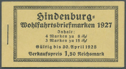 Deutsches Reich - Markenheftchen: 1927, "Hindenburgspende"-Markenheftchen Mit Di - Postzegelboekjes