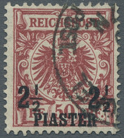 Deutsche Post In Der Türkei: 1889, Türkei, 2 1/2 Pia A. 50 Pfg Lebhaftbräunlichr - Turkey (offices)