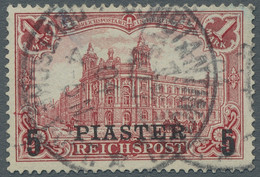 Deutsche Post In Der Türkei: 1903, 5 PIASTER Auf 1 MARK Reichspost Rot Mit Aufdr - Turkey (offices)