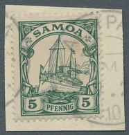 Deutsche Kolonien - Samoa: 1900, 5 Pf. Grün Gebraucht Mit Einkreissegmentstpl. " - Samoa