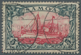 Deutsche Kolonien - Samoa: 1901, Kaiseryacht 5 Mark Ohne Wasserzeichen Entwertet - Samoa