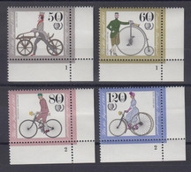 Bund 1242-1245 Eckrand Rechts Unten FN Historische Fahrräder Kompl. Satz ** /3 - Zonder Classificatie