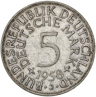 Bundesrepublik Deutschland 1948-2001: 1958, 5 DM-Kursmünze (Jaeger-Nr. 387) Aus - Autres & Non Classés