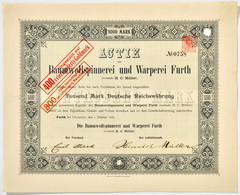 Alte Aktien / Wertpapiere: FURTH Bei CHEMNITZ; 1888, "Baumwollspinnerei Und Warp - Other & Unclassified