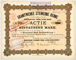 Alte Aktien / Wertpapiere: HASSERODE; "Granitwerke Steinerne Renne Actien-Gesell - Other & Unclassified