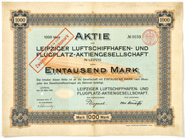 Alte Aktien / Wertpapiere: LEIPZIG; 1913, "Leipziger Luftschiffhafen- Und Flugpl - Other & Unclassified