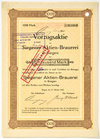 Alte Aktien / Wertpapiere: SIEGEN; "Siegener Aktien-Brauerei" Vorzugsaktie über - Other & Unclassified