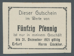 Deutschland - Notgeld - Sachsen-Anhalt: ERFURT; 1921, 50 Pfennig-Notgeldschein V - [11] Local Banknote Issues