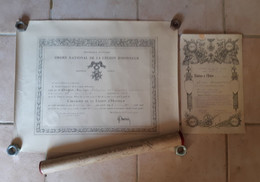 Diplôme Légion D'honneur + Citation. - 1914-18