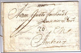 Lettre 1702 From Cadiz To Anvers - EARLIEST RECORDED LETTER In SOLS Currency - 20 Sols - 1621-1713 (Spanische Niederlande)