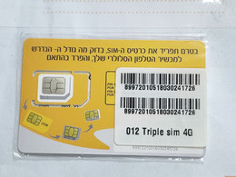 Israel-012tripe Sim 4G-(C)(89972010518030241726)(lokking Out Side)-mint Card+1prepiad Free - Collections