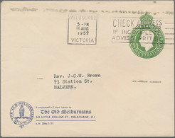 Australia - Postal Stationery: 1951/1953, 3d Green KGVI CROWNED CIRCLE STAMPED-T - Postal Stationery