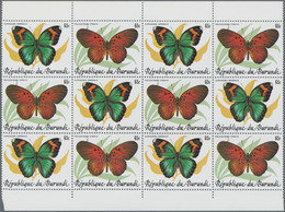 Burundi: 1984, Butterflies, 5fr.-65fr., Six Sets Of Ten Values (in Se-tenant Pai - Sammlungen