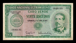 Cabo Cape Verde 20 Escudos 1972 Pick 52 BC+ F+ - Cap Verde