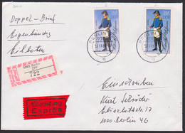 Postuniform 1,- M  DDR 3000(2), Eil-R-Brief 2. Gewichtsstufe, Eigenhändig Portogenau Berlin 17.11.88 - Lettres