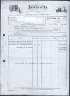 Lambretta Motorcycle Invoice From 1955. Lambretta Motoscooter L50/LD. Facture Moto Lambretta De 1955. Motoscooter Lambre - Portugal