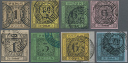 Baden - Marken Und Briefe: 1851/1858, Ausgesucht Schöne Partie Mit Acht Marken D - Other & Unclassified