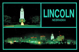 Lincoln With The State Capitol, Nebraska At Night, US - Used - Lincoln