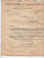 VP19.690 -1944 / 47 - Lot De Documents - Sté Electrique De VILLERS - COTTERETS Pour Mr DELEON à PARIS & HARAMONT - Elektriciteit En Gas