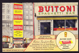 1946 BUITONI Spaghetti Bar, Gelaufene Reklame AK. The Oldest Brand Of Spaghetti - Broadway