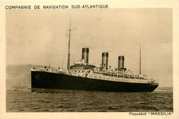 Bateau * Paquebot MASSILIA * Compagnie De Navigation Sud Atlantique - Steamers