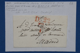 B124  ESPANA BELLE LETTRE  1823 ANDALUCIA  ALTA  .PETIT BUREAU BAEZA   POUR MADRID +++ AFFRANCH.  INTERESSANT - ...-1850 Préphilatélie