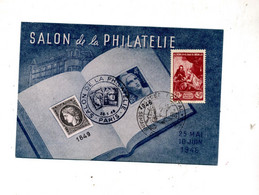 Carte Cachet 1946  Paris Salon Philatelie - Matasellos Conmemorativos