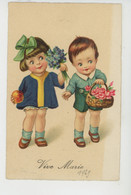 ENFANTS - LITTLE GIRL - MAEDCHEN - PRENOMS - Jolie Carte Fantaisie Enfants Et Fleurs "Vive MARIE " - Prénoms