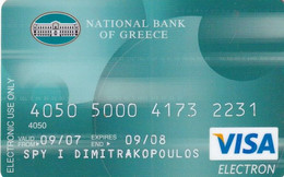 GREECE - National Bank Visa Electron(reverse TAG Systems), 05/07, Used - Credit Cards (Exp. Date Min. 10 Years)