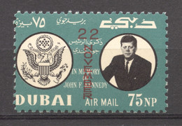 Dubai, 1964, John F Kennedy, JFK, President, Overprinted, MNH, Michel 144A - Dubai