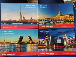 URAL AIRLINES Aviation Company 4 PCs Lot - Russian Cities, Petersbourg, Sochi - Andere