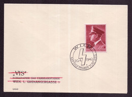 DR WIEN - Mi. 813 -  20.4.1942 Mit Sonderstempel "Mit Dem Führer Zum Sieg" Auf Kuvert - Cartas