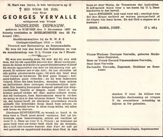Georges Vervalle (1897-1981) ~ Oudstrijder (1914-1918) - Images Religieuses