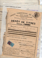 VP19.692 - PARIS 1918 /26 - Documents Du Crédit Commercial De France & Banque Nationale De Crédit - Melle Simonne DUFLOS - Bank & Versicherung