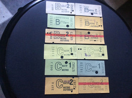 12 TICKETS  RATP Metro   B &C  Tous Différents - Europe