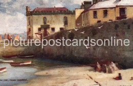 LOW TIDE TENBY HARBOUR OLD ART COLOUR POSTCARD TUCK OILETTE 6477 WALES - Pembrokeshire